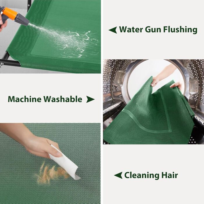 Кругле ліжко для собак великих порід з металевим каркасом, U-подібною подушкою, антиковзними ніжками та дихаючою сіткою, 91x66x20 см (зелене)