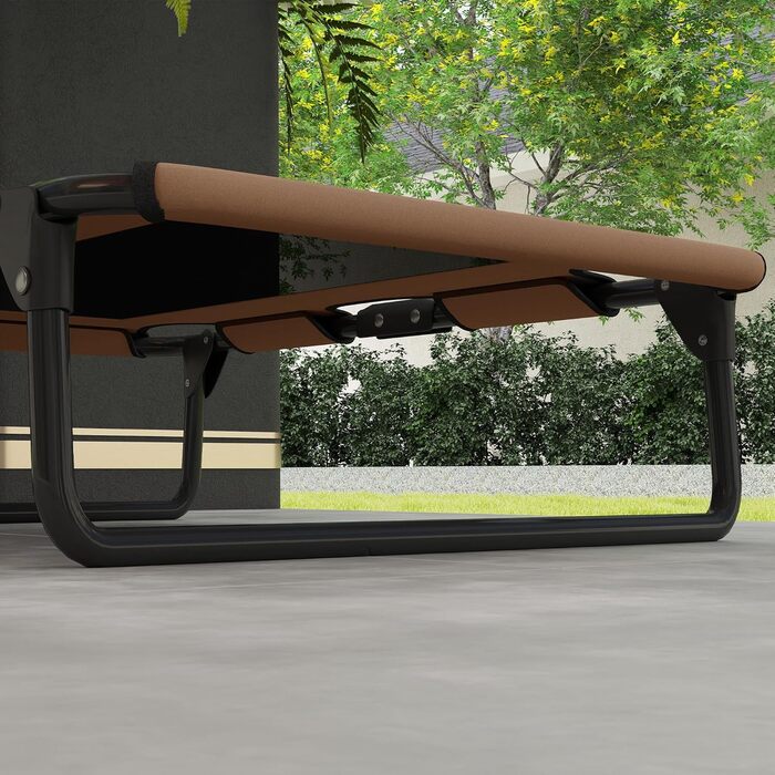 PawHut лежанка для собак на вулицю, піднята лежанка для великих собак, складана лежанка для домашніх тварин з сітчастим сталевим каркасом, лежанка для тварин на вулицю, кемпінг, 107x61x20 см, (Д 75 x Ш 51 x В 18 см, Кофе)