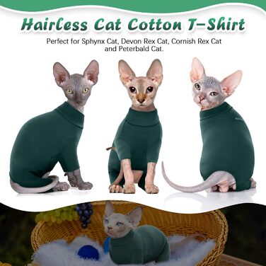 Костюм для котів Sphynx, чотириногий светр після операції, одяг для котів Hjyokuso, пуловер для Sphynx, Cornish Rex, Devon Rex, Peterbald
