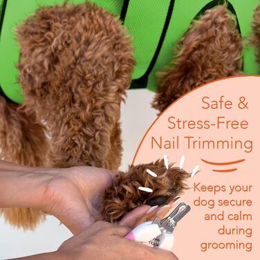 Гамак для догляду за тваринами HamInWay - для великих собак, сумка-гамак для тварин, обтискний ремінь для догляду за кігтями та вухами/догляду за очима (зелений)