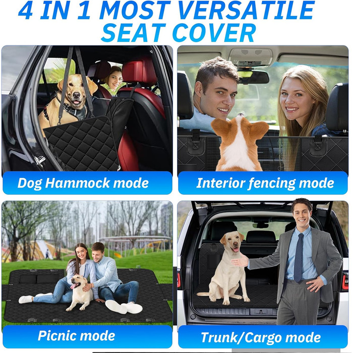 Автодеко для собак на заднє сидіння: захист, водонепроникність, ковзання, 137x147 см