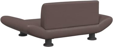 Зручне ліжко для собак та котів з екошкіри, коричневе, 70x45x28 см