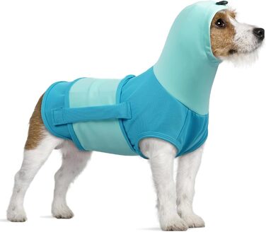 Подовжувач тривожності для собак Hoodie, теплий одяг для собак проти страху феєрверків, жилет для маленьких собак, антистресовий одяг з високим коміром, захист вух для собак, синій (XS)