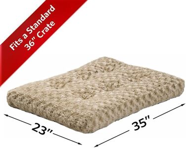 М'яке ліжко для домашніх тварин Midwest Homes for Pets QuietTime Deluxe Mocha Ombre Swirl, розмір M/L, машинне прання, неслизьке дно, м'яка підстилка для кліток 91 см, мокко-коричневий, 88 x 58 x 7 см