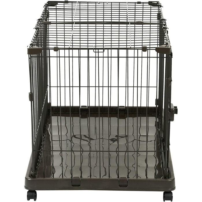 Клітка для собак та котів Iris Ohyama STS-1200TY, 66 см, коричнева, з дахом та замикаючоюся дверима, для внутрішнього та зовнішнього використання