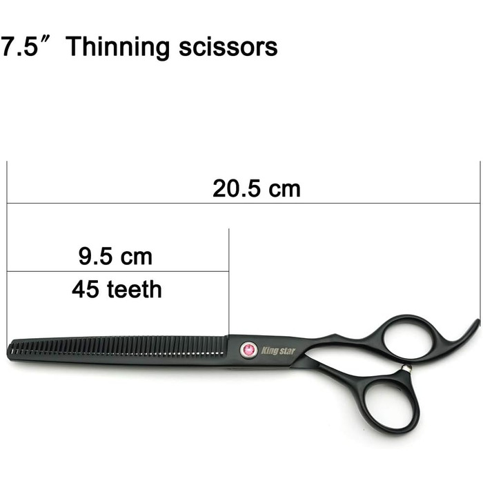 Набір професійних ножиць для грумінгу тварин Kingstar 8.0 дюймів (3 шт.) - прямі, витончувальні, вигнуті + гребінець