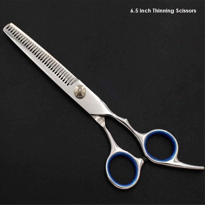 Ножиці для стрижки шерсті QUNINE, 16.5 см, професійний набір для грумінгу домашніх тварин, заострена насадка, безпечні ножиці для собак, стрижка, розрідження, вигнуті, з гребінцем, у чохлі, перукарські ножиці