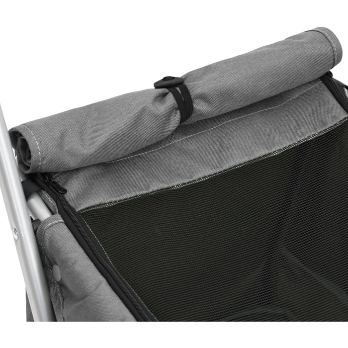 Складаний візок для собак vidaXL, сірий, 100x49x96 см, з лляної тканини