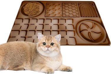 Килимок для повільного годування собак, антистрес, коричневий