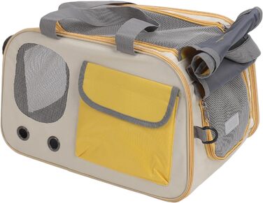 Транспортна переноска для котів та собак LUCKDANO, складана, з регульованим ременем, міцна, стильна (жовта)