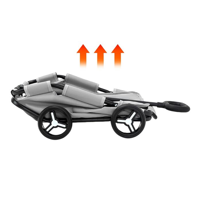 Візок для котів та маленьких собак, переноска для тварин на колесах, складний, легкий, сірий