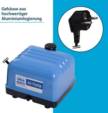 Повітряний насос AquaForte Hi-Flow V-30 з аераційною пластиною 20 см, підключення 9 мм