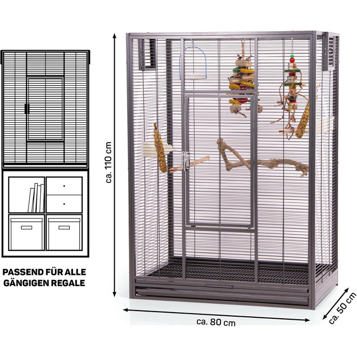 Клітка для птахів Montana Cages Melbourne 80 антик, розширювана, для хвилястих папуг, канарок і амадин