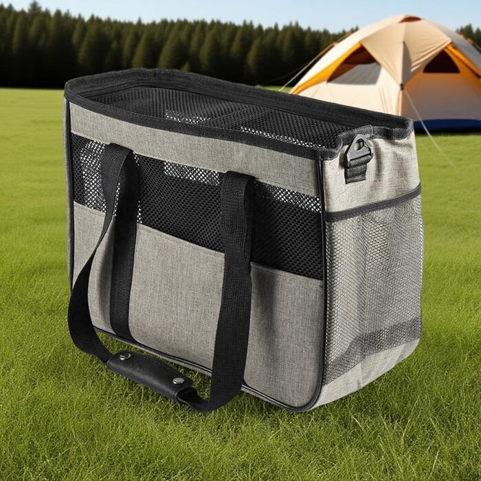 Сумка-переноска для собак маленьких порід, сіра | Безпечна подорож на природі, для відпочинку, кемпінгу, пікніків та прогулянок