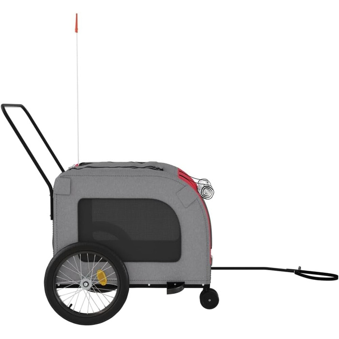 Фарм-причіп для собак Gecheer, чорний, Oxford-тканина, 68x134x73 см, червоний