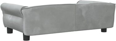 Крісло-ліжко для собак та котів, сірого кольору, 95x55x30 см, з м'якого велюру