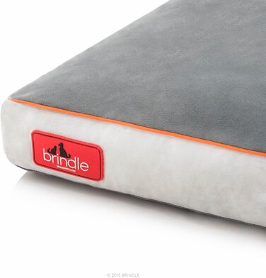Brindle ортопедичне ліжко для собак з подрібненої піни Memory Foam, знімний та праний чохол, 132×86 см, сірий
