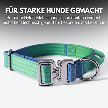 Тактичний нашийник для собак Spark Paws – міцний, преміум-якість, для великих та середніх собак (Lime Wave, XS: 9-18 кг [2.5 см])