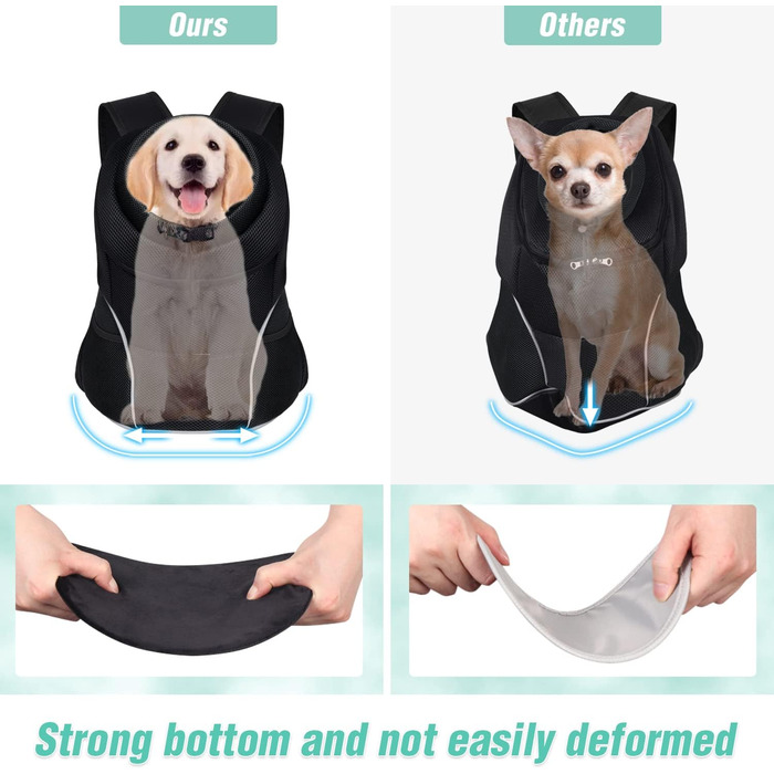 Сумка-переноска для собак YUDODO, переноска для тварин, чорна, для маленьких собак, котів, кроликів (M, 2,3–4,5 кг)