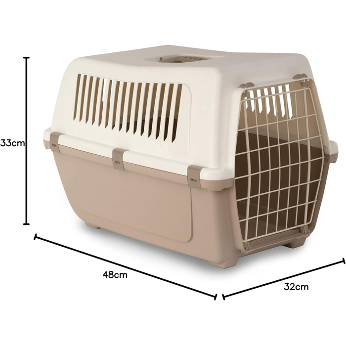 Транспортна переноска для котів та домашніх тварин MP BERGAMO Vision Classic, 50 см, Mokka (L 47 x B 32 x H 33 см)