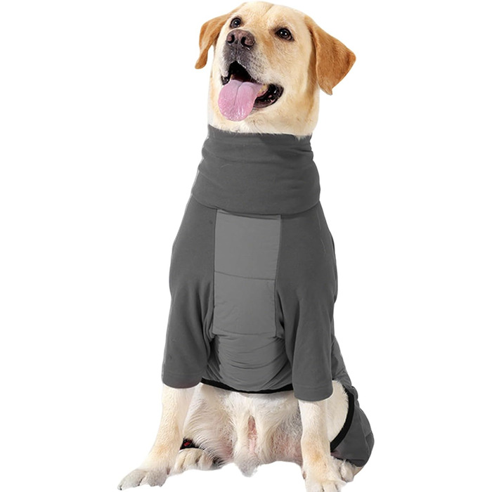 Водонепроникний зимовий одяг для собак: теплий, вітронепроникний, з високим коміром. Розміри M (сірий) та L (сірий). Підходить для малих та середніх собак. Ідеально для прогулянок, походів та кемпінгу.