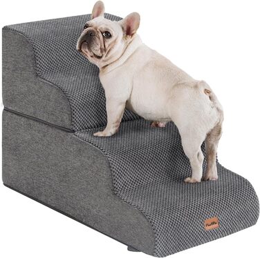 Сходи-рампа для собак Made4Pets, 4-ступінчасті, з 35D піни, для ліжка, дивана, килимка, для малих собак і котів, протиковзкі, сірі