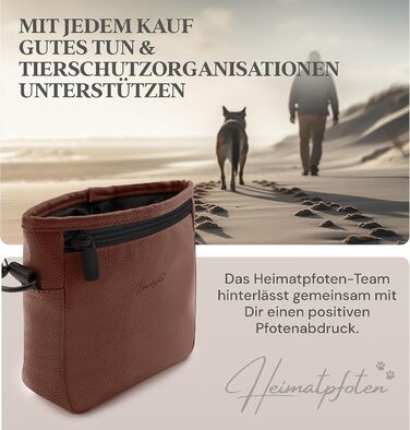 Лекарська сумочка для собак з штучної шкіри - сумка для прогулянок з магнітною застібкою однією рукою - сумка для собачих ласощів (розмір S - темно-коричневий) S Темно-коричневий