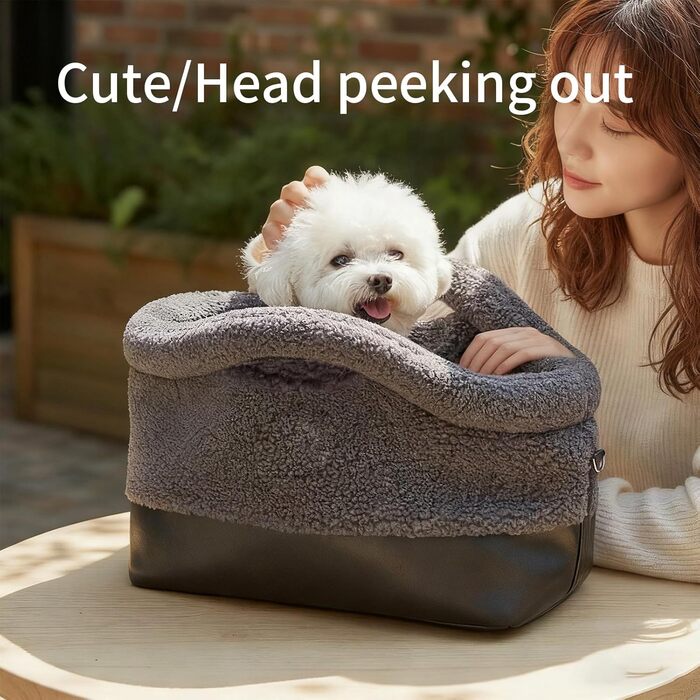 Транспортна сумка для кота/собаки Husoiuy | Водонепроникна сумка-переноска для зимового використання | З кріпленням на ремінь безпеки | Для маленьких та середніх порід | Сіра