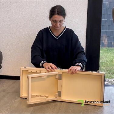 Рампа для собак та котів Kratzbaumland, дерев'яна, складна, регульована висота, 80 см (темно-сірий)