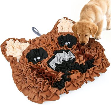 Килимок для собак, інтерактивна іграшка, килимок для повільного годування, ментальна стимуляція, розвиває навички пошуку, підходить для малих та середніх собак, колір коричневий