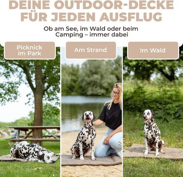 Водонепроникний килимок для собак, плед для пікніка - лежанка для собак, килимок для тварин для вулиці та дому (75x55x3 см) (Розмір L, приблизно: 100x80x3 см, Колір: коричневий фетр)