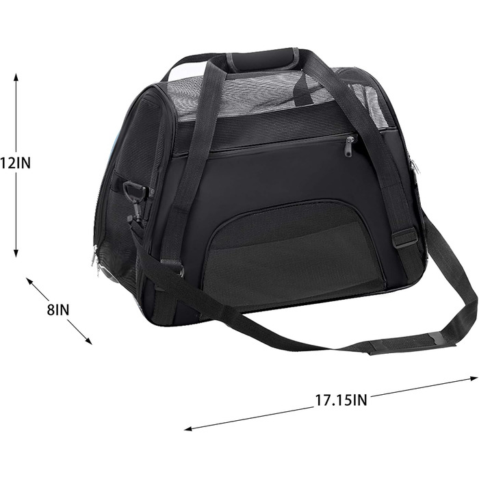 Сумка-переноска для домашніх тварин з м'якими боковинами (S, BLACK)