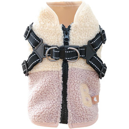 Теплий дощовик для собак з підкладкою з флісу, з отвором для шлейки - для цуценят та собак середніх розмірів, ідеально для осені та активного відпочинку на вулиці (зелений та білий, рожевий та білий)