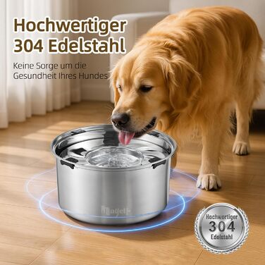 Нержавійна миска для собак великих і середніх порід 5.6л, проти протікання, для води, миска для собак, можна мити в посудомийній машині