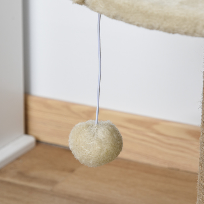 PawHut Cat Tree Маленьке 49 см Котяче дерево з лежачою поверхнею Ігровий м'яч Дерево для лазіння по маленькому коту Stable Cream White