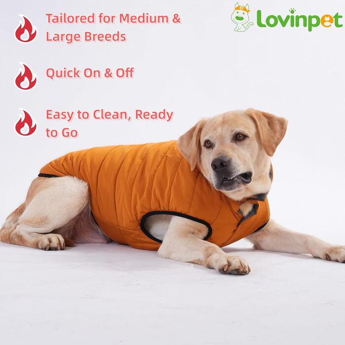 Зимова куртка LovinPet для собак, двостороння, розміри M, L, XL, XXL, куртка з ґудзиками, вітронепроникна, снігонепроникна та водонепроникна, темно-зелена та сіра для холодної погоди