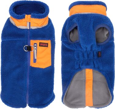 Зимова куртка для собак FeiaX Ware з флісу, тепла жилетка для собак, одяг для собак, жилетка для цуценят для маленьких та середніх собак (Блакитний, XXL)