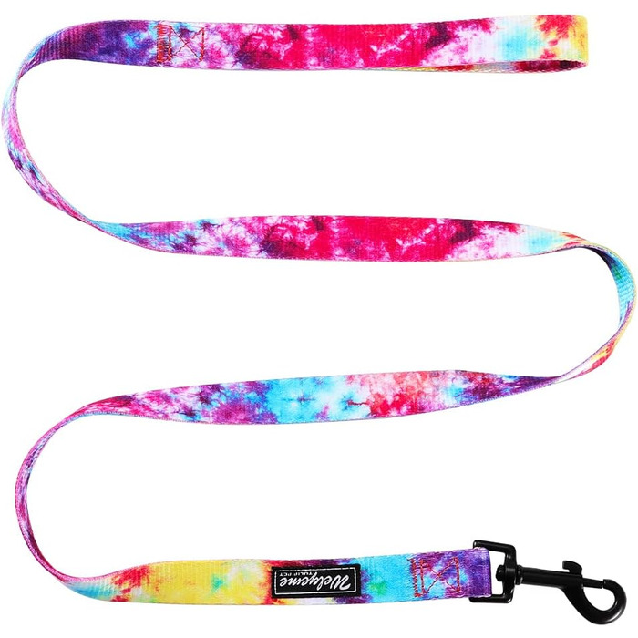 Нашийник та повідець для собак Tie Dye, комплект для малих, середніх і великих порід, райдужний дизайн