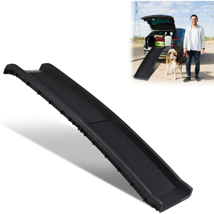 Східці для собак, пандус у багажник авто, складаний, чорний, 156x40 см