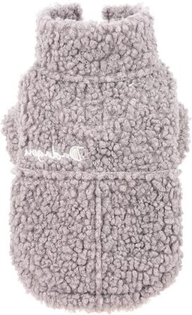 Тепла куртка для собак та котів SMALLLEE_LUCKY_STORE з флісовою підкладкою, зимовий одяг з кільцем D, для маленьких собак, чихуахуа, йоркширських терьєрів, тепла куртка сірого кольору, розмір L