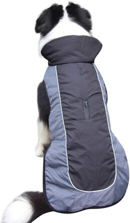 Тепла флісова нашийникова куртка для собак середніх порід, водонепроникна бавовняна куртка для холодної зими, чорний колір, розмір M