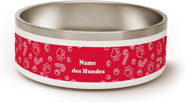 PICANOVA Набір для годування собак та контейнер для ласощів з іменем - персоналізований набір у різдвяному дизайні - керамічний набір для собак як подарунковий набір для власників домашніх тварин - дизайн Candy Bones (набір Candy Canes)