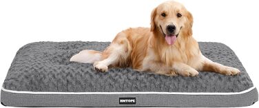 Ортопедичний лежак для собак, матрац для собак з двошаровою конструкцією, миючий лежак для собак, знімний кошик для собак, 105 см для середніх собак, середньо-сірий L 105 x 69 x 12 см, середньо-сірий