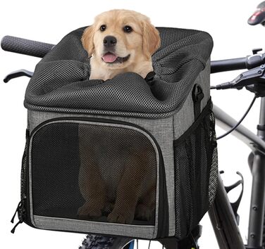 Крісло для собак на велосипеді, дихаючий кошик для собак – легка переносна сумка, просте кріплення для подорожей, гори, задній двір, магазин, кемпінг