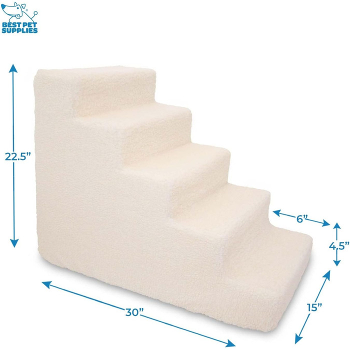 Сходинка для собак та котів Best Pet Supplies - 4 сходинки з пінопласту, неслизькі, для дому, коричневий принт сітки, 45,7 см