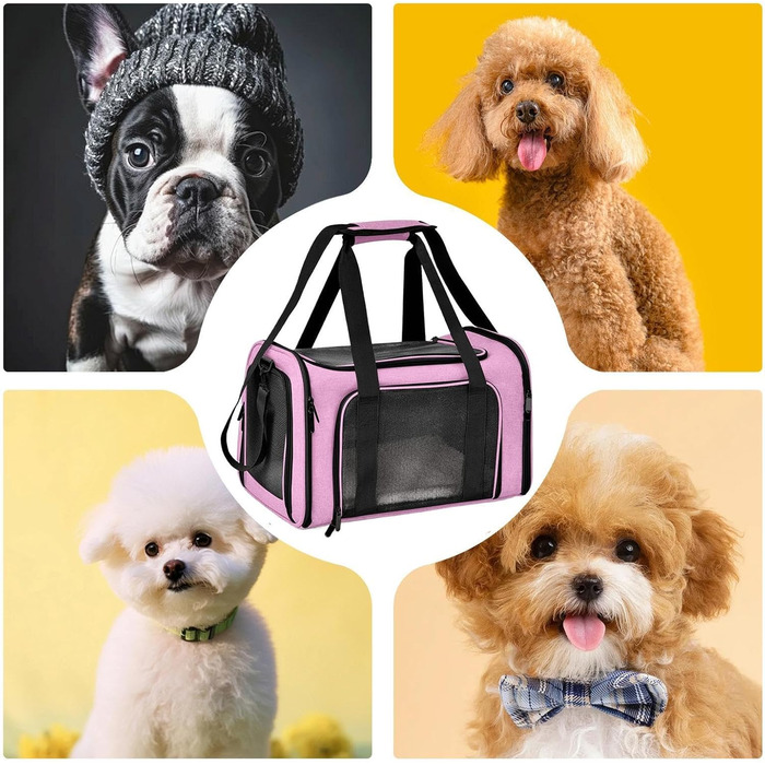 Транспортна переноска для собак та котів, рожева, складана, для подорожей, переноска для тварин