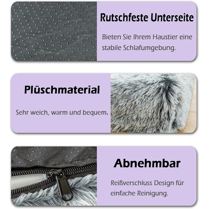 М'яке ортопедичне ліжко для собак та котів, 100x60x10 см, хакі