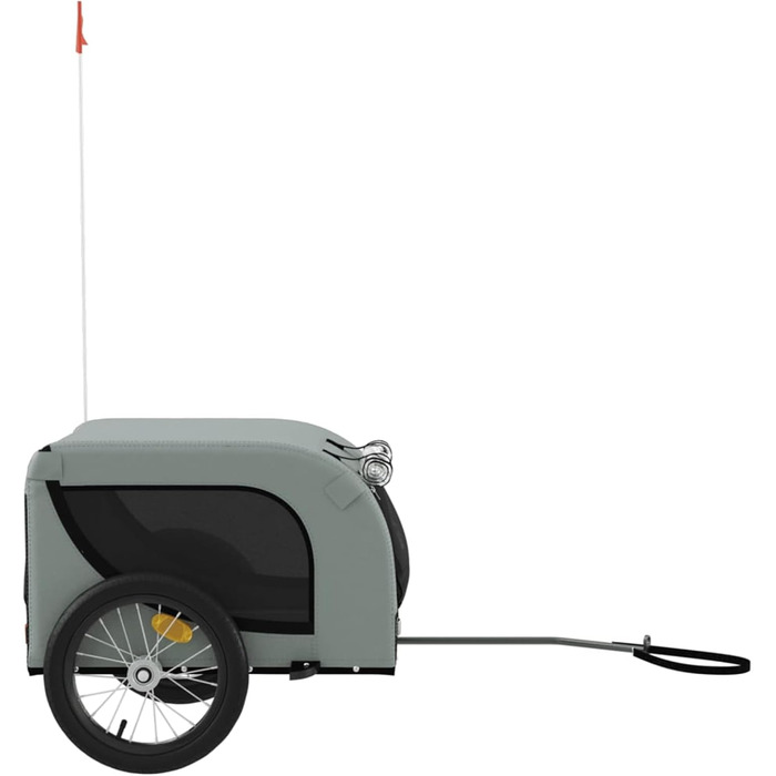 Трейлер для собак Oxford, сіро-чорний, 124x65x66 см, для маленьких собак та котів, модель 94000