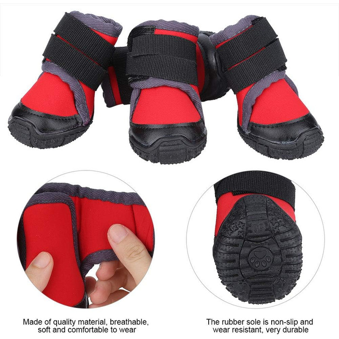 Взуття для собак: захист лап, водонепроникні антиковзні чоботи, спортивне взуття для середніх та великих собак, червоні