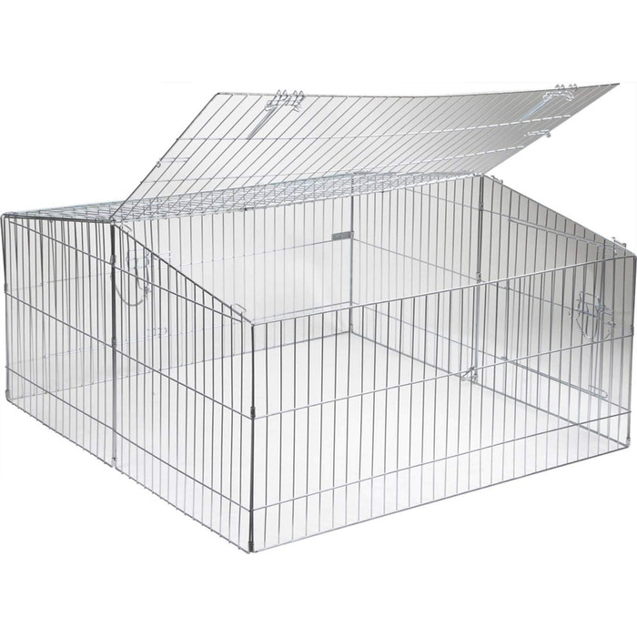Вольєр для тварин Kerbl Easy, оцинкований, із сонцезахистом, 115x115x60 см